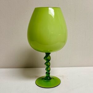 Vibrant Empoli Lime Green Snifter Vase Mid-Century Modern 12”